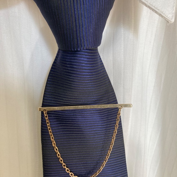 Vintage 1938–1952 Kreisler USA Gold-Plated Tie Bar with Drape Chain – 38-52 - Picture 5 of 7